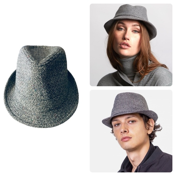 Vintage Crown Co. Grey Mens Wool Blend Trilby Hat - Picture 1 of 16